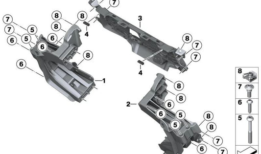 Soporte para cuadro de instrumentos OEM 46638382847 para motos BMW R 1200 RT, R 1250 RT. Original BMW Motorrad.