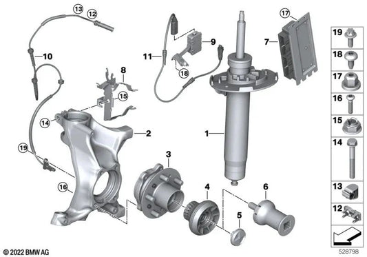 Schwenklager (Management System Pivot) für BMW G87, G80, G82 (OEM 31208095663). Original BMW.