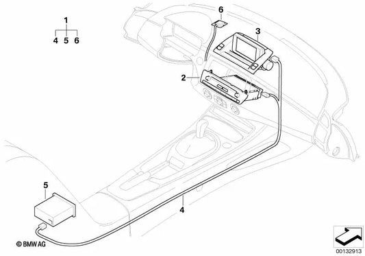 Tela de informações centrais para BMW Z4 E85, E86 (OEM 65509169175). BMW original