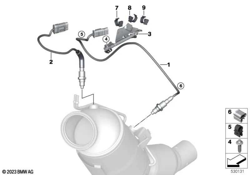 Lambda monitoring probe for BMW 5 Series G60, X5 G18N, X6 G06N (OEM 11788686979). Genuine BMW