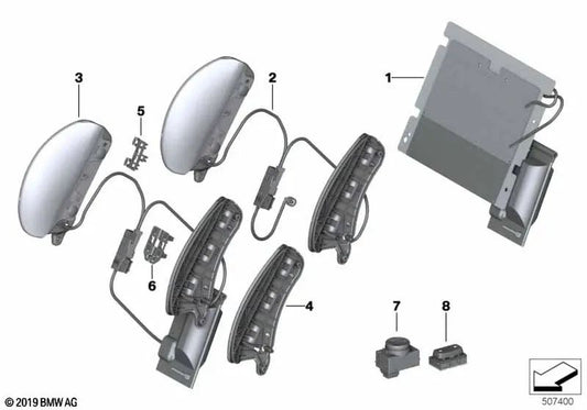 Backrest Width Adjuster for BMW 1 Series F40, F52, 2 Series F44, F45, F46, X1 F48, F49, X2 F39, Z4 G29 (OEM 52107394865). Original BMW.