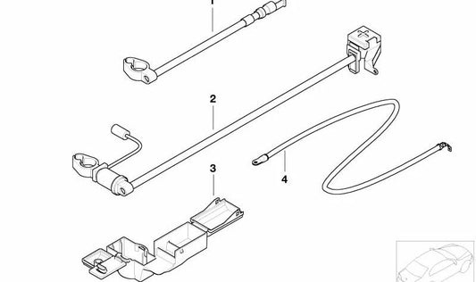 BMW Batteriekabel 3 E46 -Serie (OEM 61116909939). Original BMW