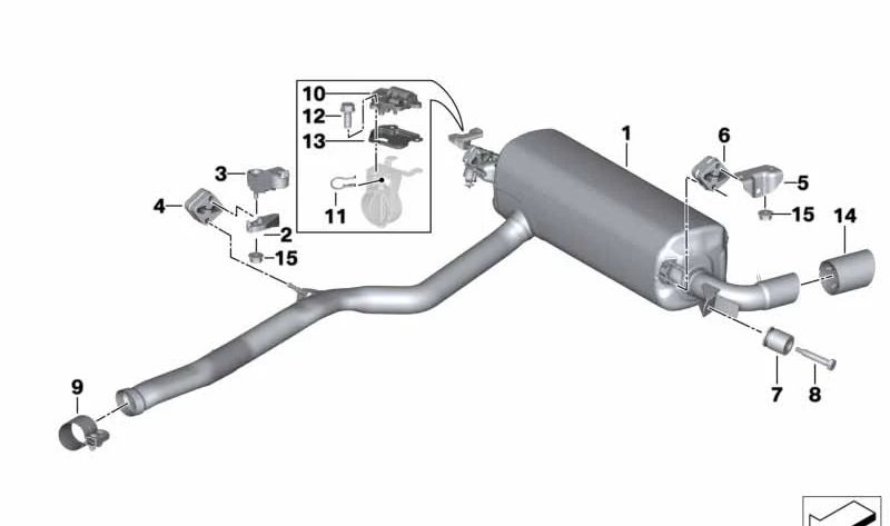 Embellecedor de escape negro cromado OEM 18308679178 para BMW G29. Original BMW.