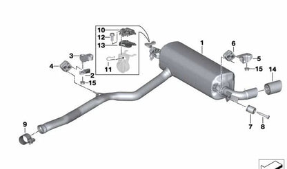 Embellecedor de escape negro cromado OEM 18308679178 para BMW G29. Original BMW.