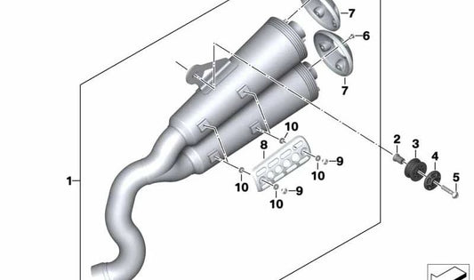 Silenciador adicional OEM 18518356906 para motos BMW R nineT Scrambler. Original BMW Motorrad.