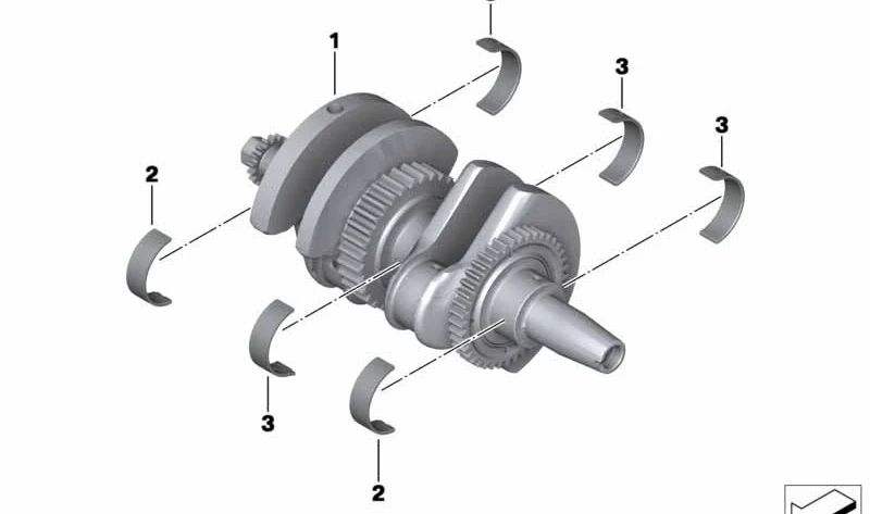 OEM Kurbelwelle 11217729556 für BMW C 600 Sport, C 650 Sport, C 650 GT Motorräder. Original BMW Motorrad.
