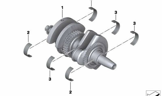 OEM Kurbelwelle 11217729556 für BMW C 600 Sport, C 650 Sport, C 650 GT Motorräder. Original BMW Motorrad.