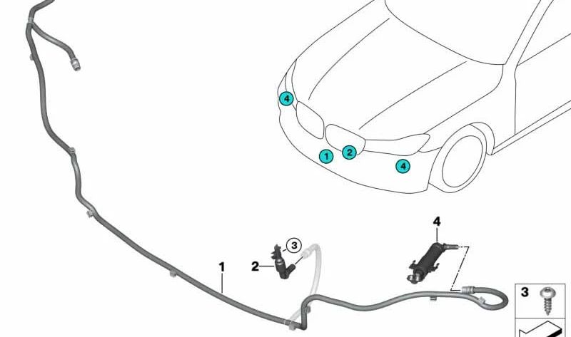Tobera de alta presión derecha OEM 61677357354 para BMW G11, G12. Original BMW.
