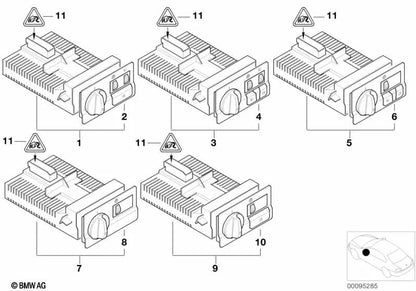 Tapa de cubierta para BMW E46, F39, E83, E83N, E85, E86 (OEM 61139253106). Original BMW