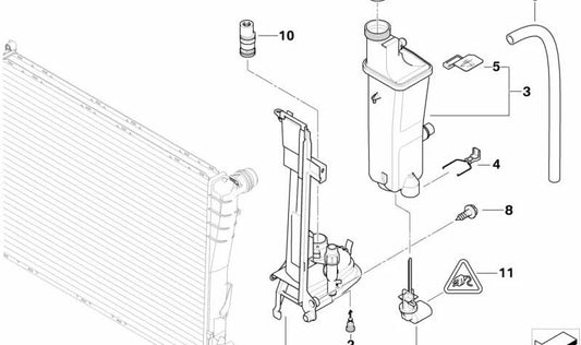 Tavola del gruppo OEM 1711246786 per BMW E46 320D (AL71, AL72, AL81, AL82, AV72, AX71, AX72, AX72, AX81, AX82). Compatibile con motori M47. BMW originale.