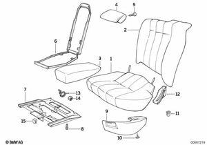 Paramento interruptor izquierdo OEM 52201969241 para BMW Serie 7 E32 (730iL, 740iL, 750iL). Original BMW.