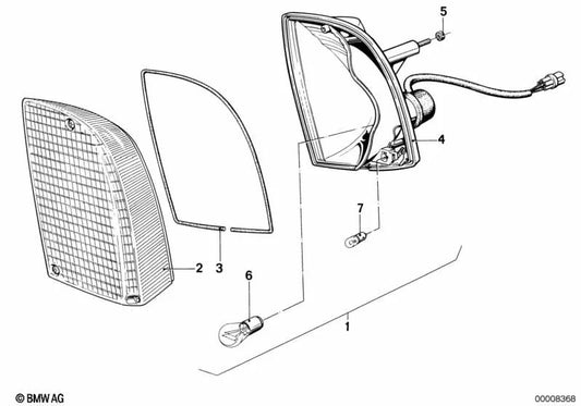 Indicador-Estacionamento-Luz lateral esquerda para BMW E24 (OEM 63131361887). BMW original