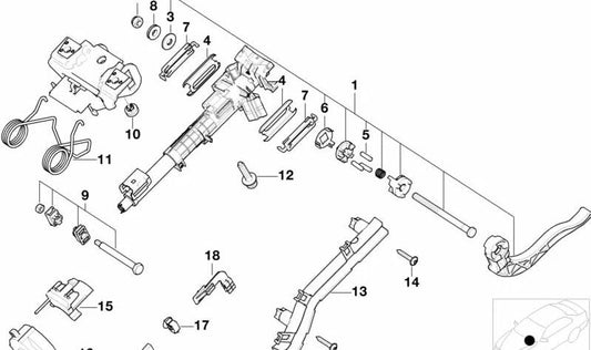 Wimbar für BMW -Einstellunghebel Serie 3 E46, X3 E83 (OEM 32301095722). Original BMW