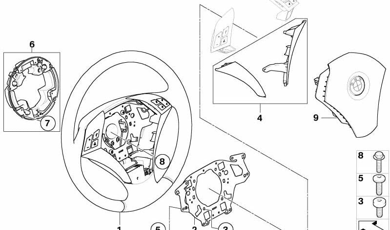 Juego de Molduras Decorativas para BMW E60, E61 (OEM 32306763452). Original BMW