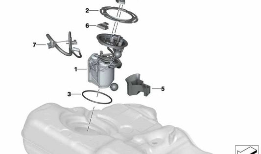 OEM fuel pump 16117465131 for BMW G12 and G12N. Original BMW.