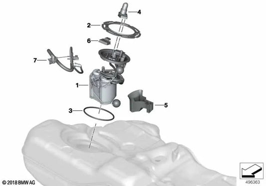 Bomba de jato de sucção para BMW 5 G30 Series, G31N, Série 8 G14, G15, G16 (OEM 16118485076). BMW original