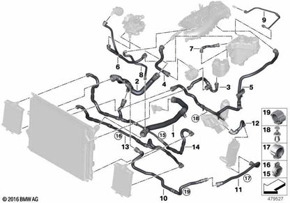 Tyral de dépôt de compensation pour BMW F20N, F21N, F22, F23, F30N, F31N, F34N, F35N, F32, F33, F36 (OEM 17128623572). BMW d'origine