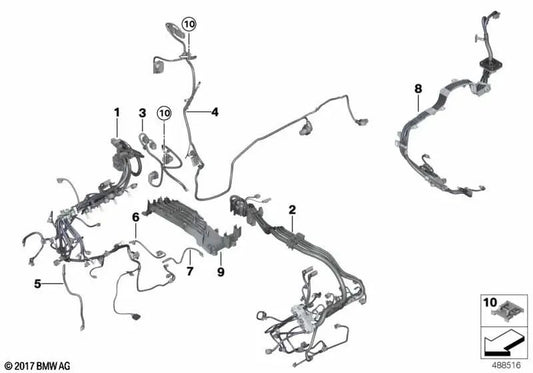 Cavo di tensione RILAVITÀ per la BMW X5 F15 (OEM 12517637913). BMW originale