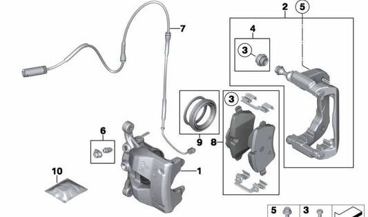 Porta frenos delantero OEM 34119804734 para MINI Countryman R60, Paceman R61. Original MINI.