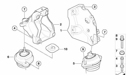 Supporto del motore sinistro per BMW E83N (OEM 22113451673). BMW originale