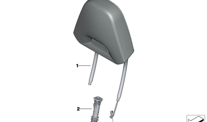 Guía soporte eléctrico para reposacabezas OEM 52107495180 para BMW G20, G21, G42, G80, G81, G22, G26, G82, G83, F91, F92, F93, G14, G15, G16, F97, G01, F98, G02. Original BMW.