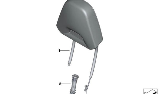 Guía soporte eléctrico para reposacabezas OEM 52107495180 para BMW G20, G21, G42, G80, G81, G22, G26, G82, G83, F91, F92, F93, G14, G15, G16, F97, G01, F98, G02. Original BMW.