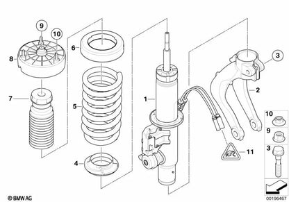 Soporte de Amortiguador Izquierdo para BMW X5 E70, E70N, X6 E71, E72 (OEM 31126775085). Original BMW