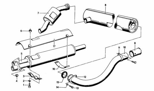 Tubo de escape trasero para BMW Serie 3 (OEM 18111245339). Original BMW