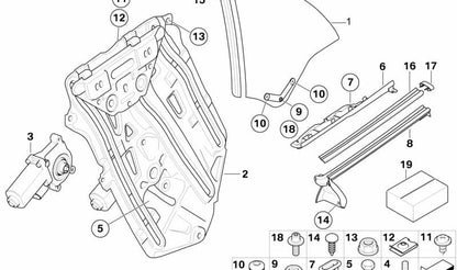 Motor elevalunas trasero OEM 67628362066 para BMW E46. Original BMW.