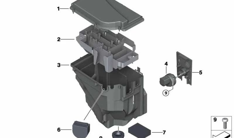 Tapa de caja electrónica OEM 12907525673 para BMW X5 E53 (3.0d, 3.0i, 4.4i) con motores M54, M57, M62, N62. Compatible con versiones manual y automática. Original BMW.