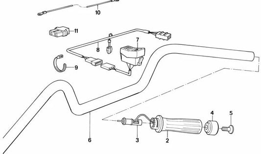 OEM du guidon noir 32712300086 pour les motos BMW K100, K100 RS, K100 RT, K100 LT. BMW original Motorrad.