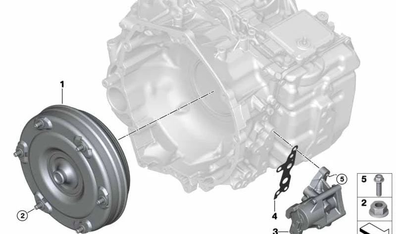 Convertidor de par OEM 24408662833 para BMW {F45, F45N, F48N, F49, F49N, F39} y MINI {F60, F60N}. Original BMW y MINI.
