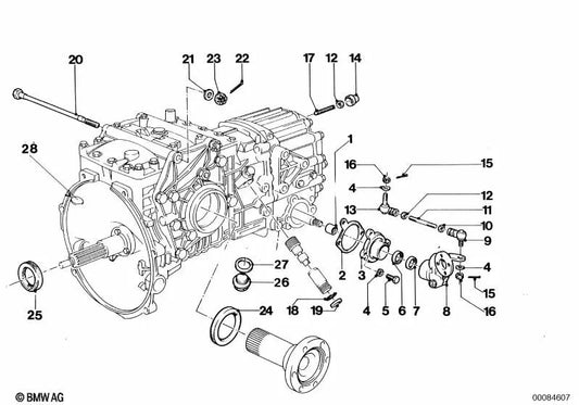 Tapa de transmisión OEM 23111208214 para BMW M1 E26. Original BMW.
