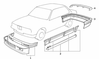 Kit de instalación alerón trasero para BMW Serie 3 E30 (OEM 82119401427). Original BMW