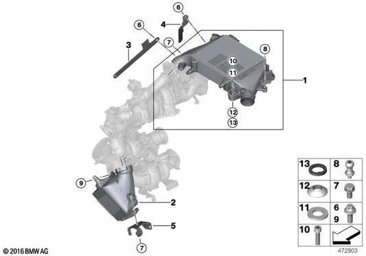 Unterstützung für Turbo für BMW G30, G31, G11N, G12N, G05, G06, G07 (OEM 11658579198). Original BMW.