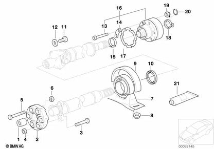 Tornillo hexagonal para BMW Serie 3 E21, E30, E36, E46, E92, Serie 5 E12, E28, E34, E39, Serie 6 E24, Serie 7 E23, E32, E38, E65, E66, Serie 8 E31, X5 E53, Z8 E52 (OEM 07119911694). Original BMW