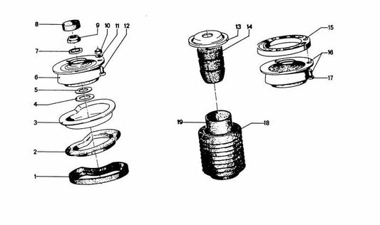 Spring insulator (Federunterlage) 15 mm Oem 31331113671 For BMW E30, E36, E46, E83, E84, E85, E86, Z3, Z4. Original BMW piece.