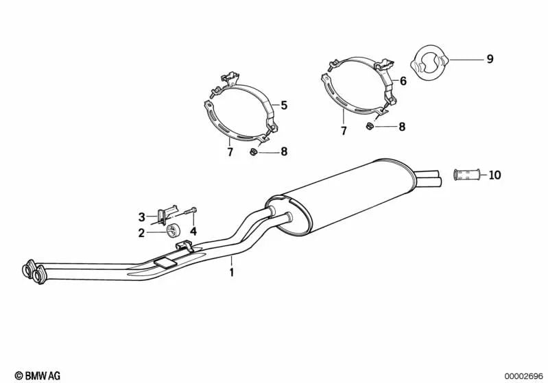 Bügel for BMW Series 3 E30 (OEM 18201707925). Genuine BMW.