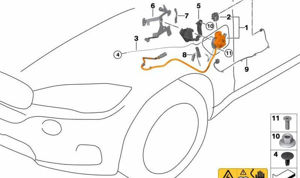 Enchufe de carga con cable de carga para BMW X5 F15 (OEM 61126800407). Original BMW