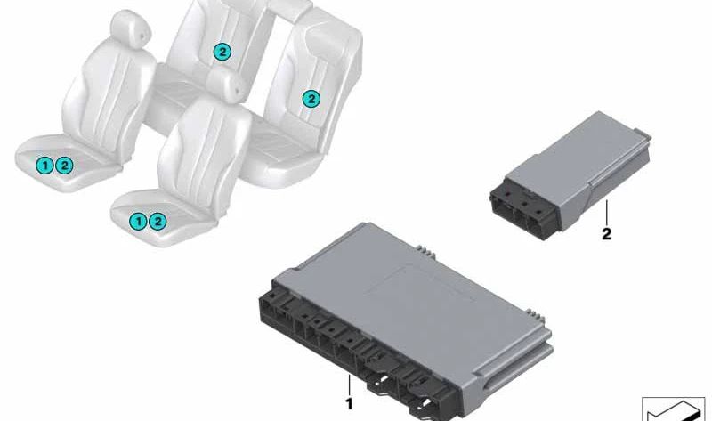 Módulo de asiento OEM 61356993154 para BMW Serie 7 G11, G12, G11 LCI, G12 LCI. Original BMW.