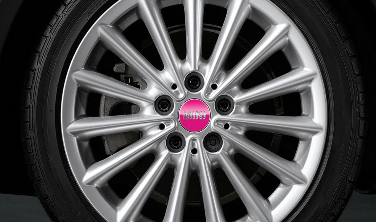 Rosa Radkappe OEM 36132360946 für MINI F56, F55, Clubman F54, Cabrio F57, Countryman F60. Originaler MINI.