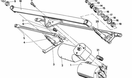 Oemparrisas Windshield Motor 61611355224 para BMW E12. BMW original.