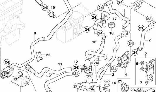 Pompe à eau auxiliaire du tuyau OEM 64216925234 pour BMW E53. BMW d'origine.