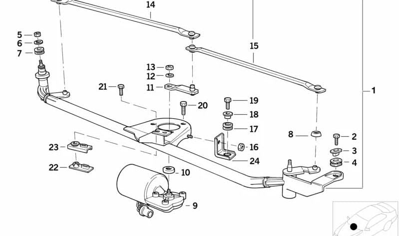 OEME Windshield Windshield Anel de limpeza 61618353140 para BMW 3 Series (E36). BMW original.