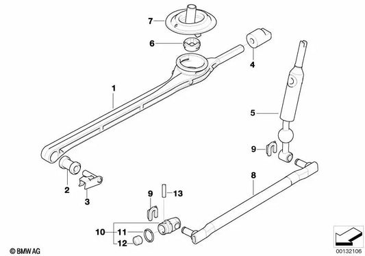 Haste de mudança de marchas para BMW Série 1 E87 (OEM 25117520924). BMW original