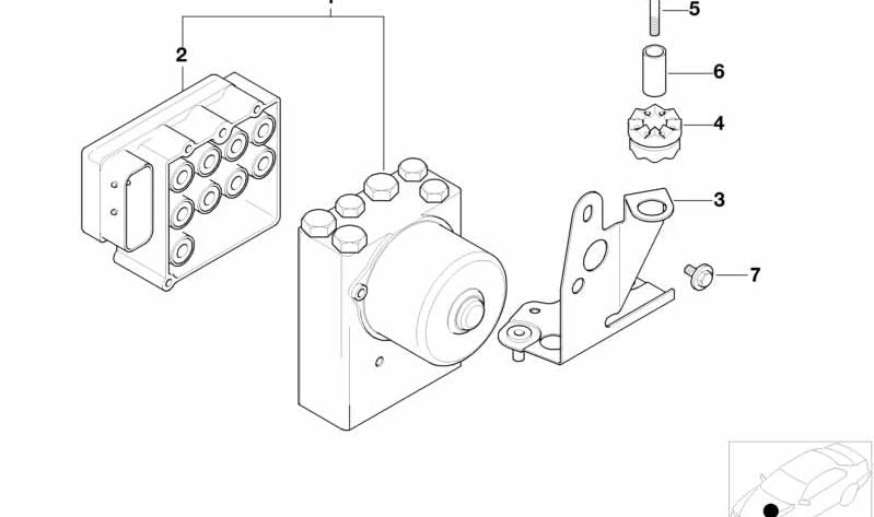 Soporte de módulo ABS/DSC OEM 34501165567 para BMW E39 520d, 520i (ASC/DSC). Compatible con todos los modelos desde 1996 hasta 2003. Recambio original BMW.