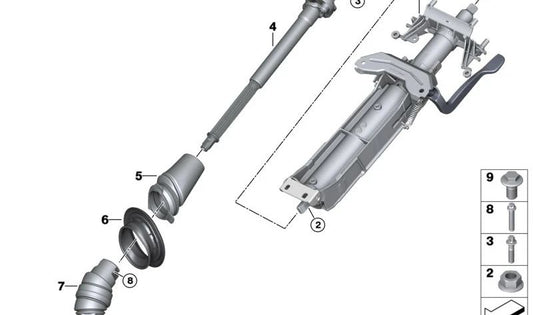 Mechanical steering column adjustment for BMW I12, I15 (OEM 32306858709). Original BMW