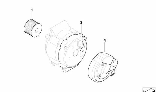 Polea del generador OEM 12317790877 para MINI R50 One D (03/2003 - 07/2006). Original MINI.