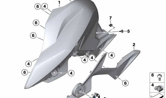 Soporte plaquita izquierda OEM 46638556771 para BMW Motorrad G 310 R (2016-2020). Original BMW Motorrad.