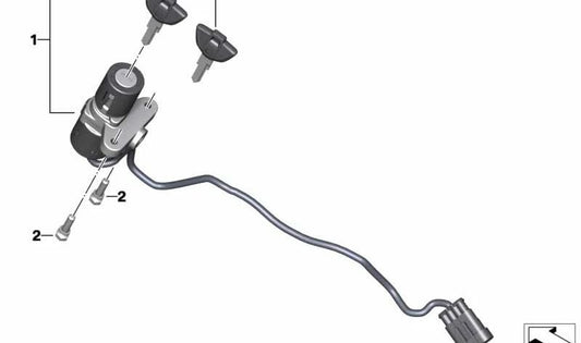 Zündschloss mit OEM -Schalter 51258567001 für BMW Motorrad G 310 R, G 310 GS und G 310 RR (GK01 -Modelle, GK02, GK03). Originaler BMW Motorrad.